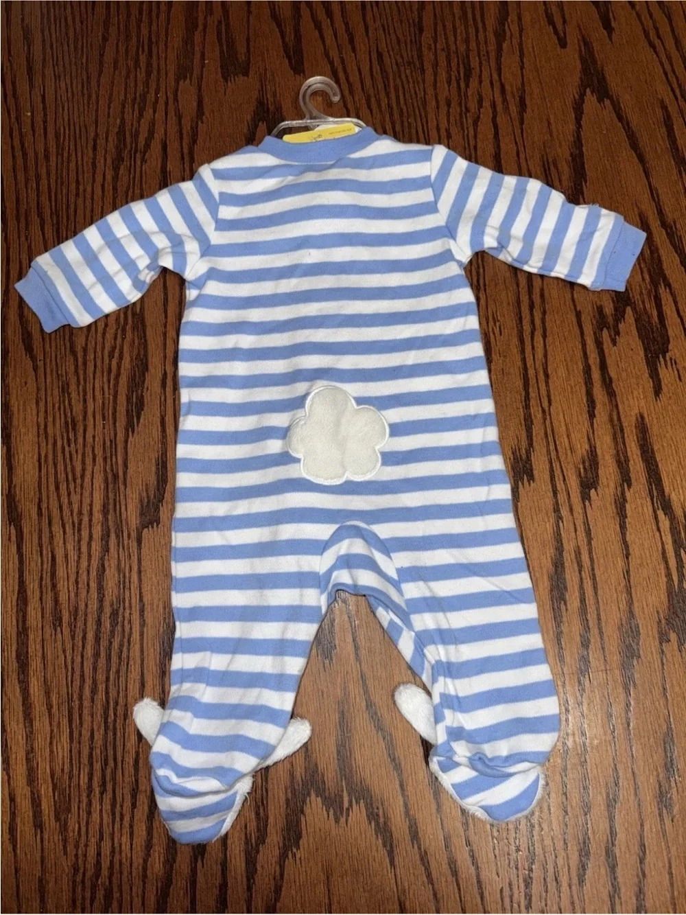 NWT Boys Newborn NB Zipper Sleeper Pajamas Easter Bunny Blue Stripe